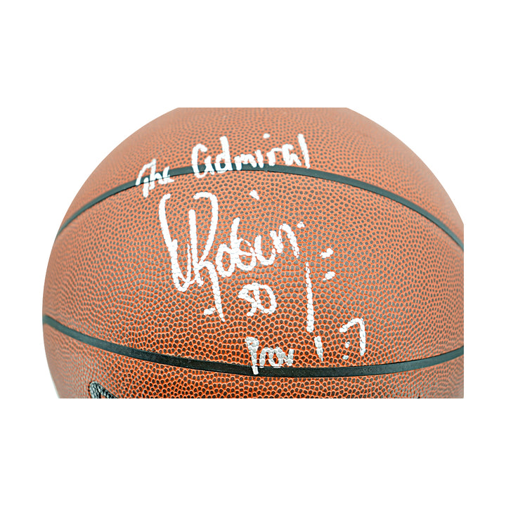 David Robinson San Antonio Spurs Autographed Inscribed Spalding NBA Basketball JSA Holo Only