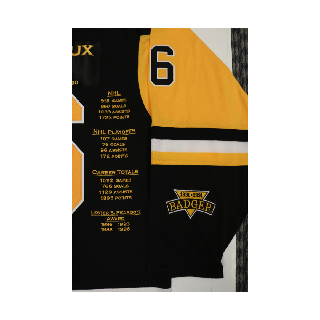Mario Lemieux Pittsburgh Penguins Autographed Signed CCM Stat Jersey JSA LOA