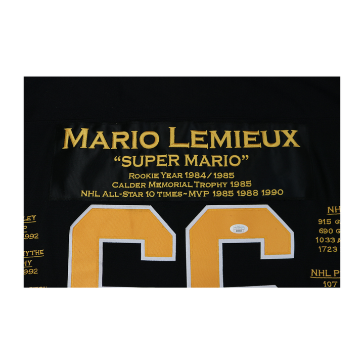 Mario Lemieux Pittsburgh Penguins Autographed Signed CCM Stat Jersey JSA LOA