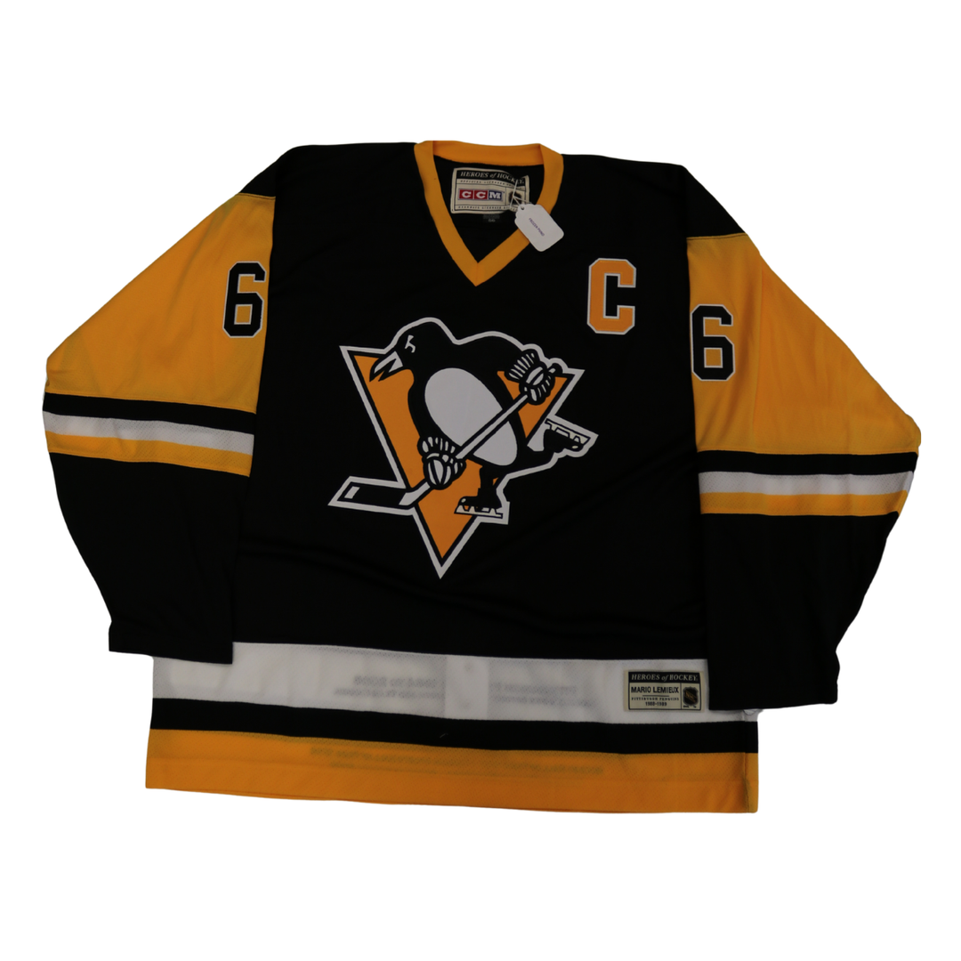 Mario Lemieux Pittsburgh Penguins Autographed Signed CCM Stat Jersey JSA LOA