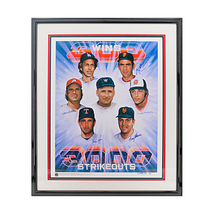 Seaver, Ryan, Carlton 300 Win Multi Signed Autographed Framed Lithograph JSA LOA