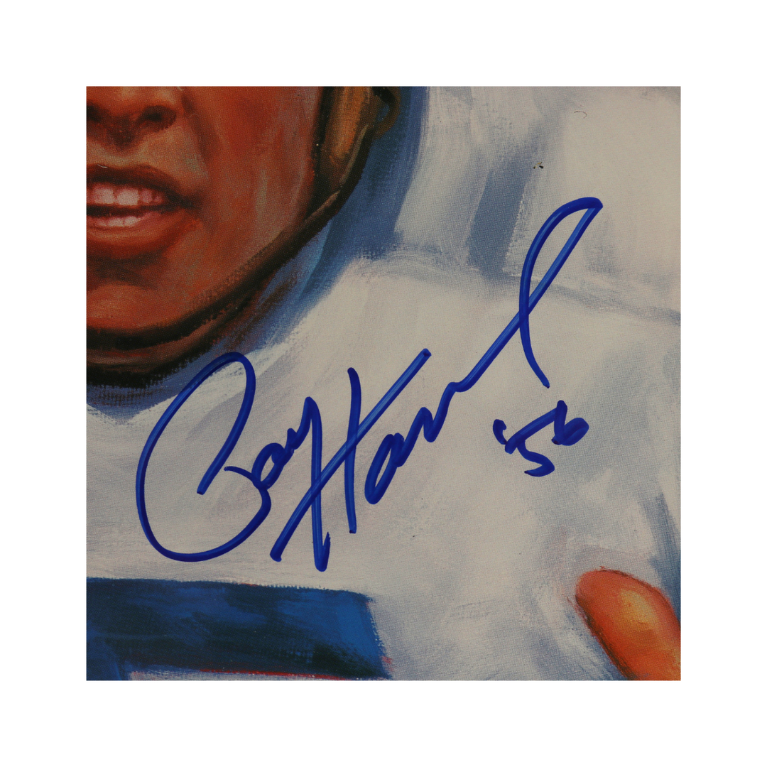Hornung Plunkett Staubach Heisman Trophy Winners Autographed Signed Framed 28x40 Lithograph JSA LOA