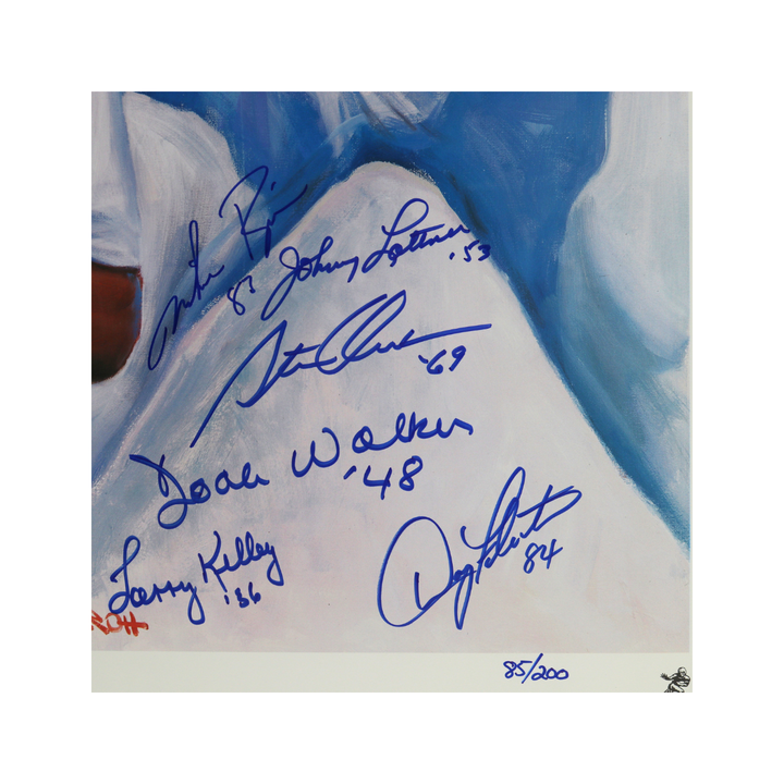 Hornung Plunkett Staubach Heisman Trophy Winners Autographed Signed Framed 28x40 Lithograph JSA LOA