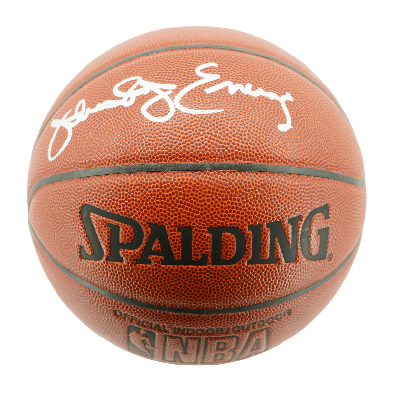 Julius Dr J Erving 76ers Nets Autographed Spalding NBA Basketball Steiner COA