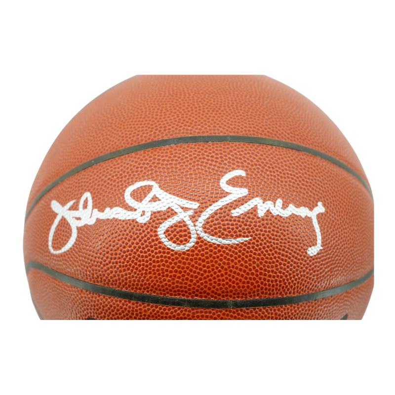Julius Dr J Erving 76ers Nets Autographed Spalding NBA Basketball Steiner COA