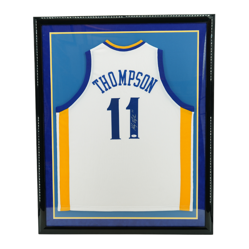 Klay Thompson Golden State Warriors Autographed Framed White Jersey JSA COA