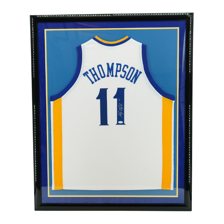 Klay Thompson Golden State Warriors Autographed Framed White Jersey JSA COA