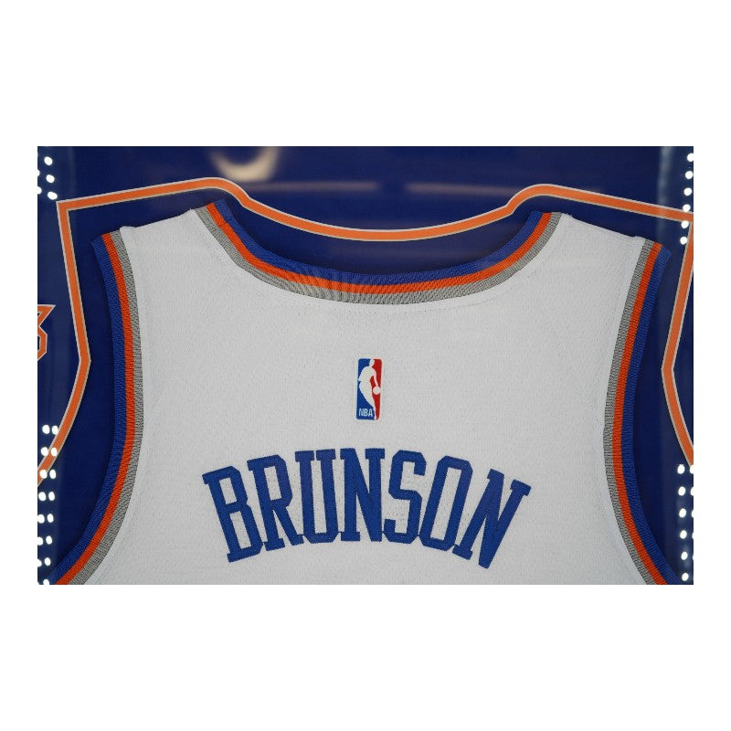 Jalen Brunson New York Knicks Autographed Framed Authentic White Jersey JSA COA