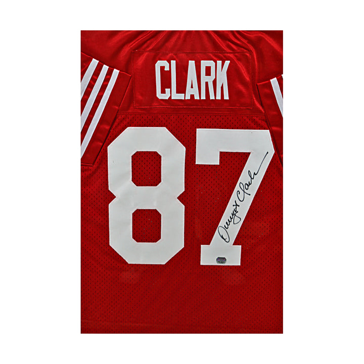 Dwight Clark 49ers Autographed Signed Framed 38x34 Jersey Mounted Memories Holo