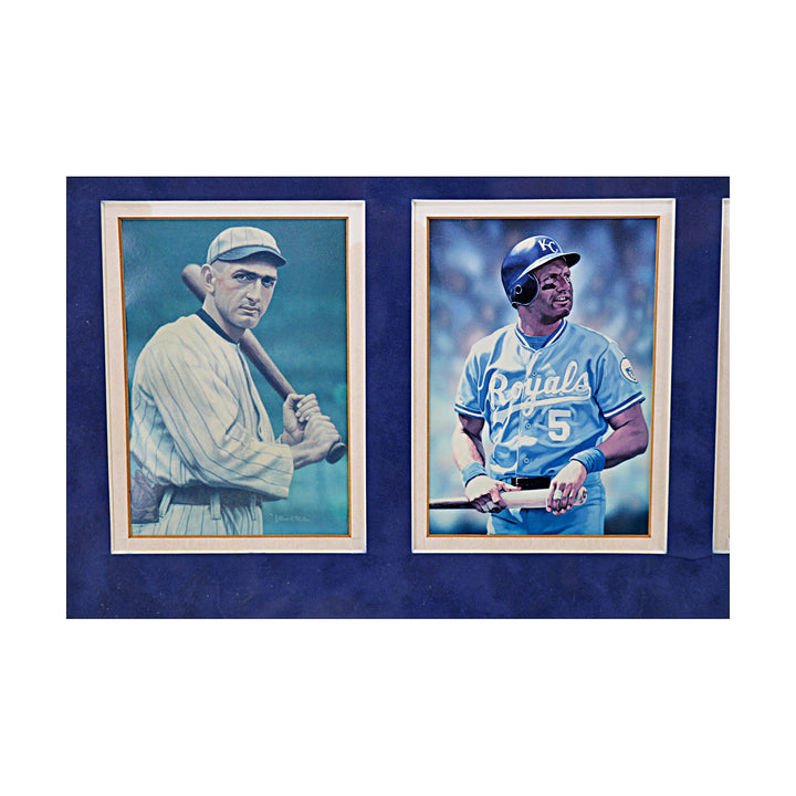 Koufax Robinson Mattingly Dodgers Yankees Framed 12x32 Photo Collage