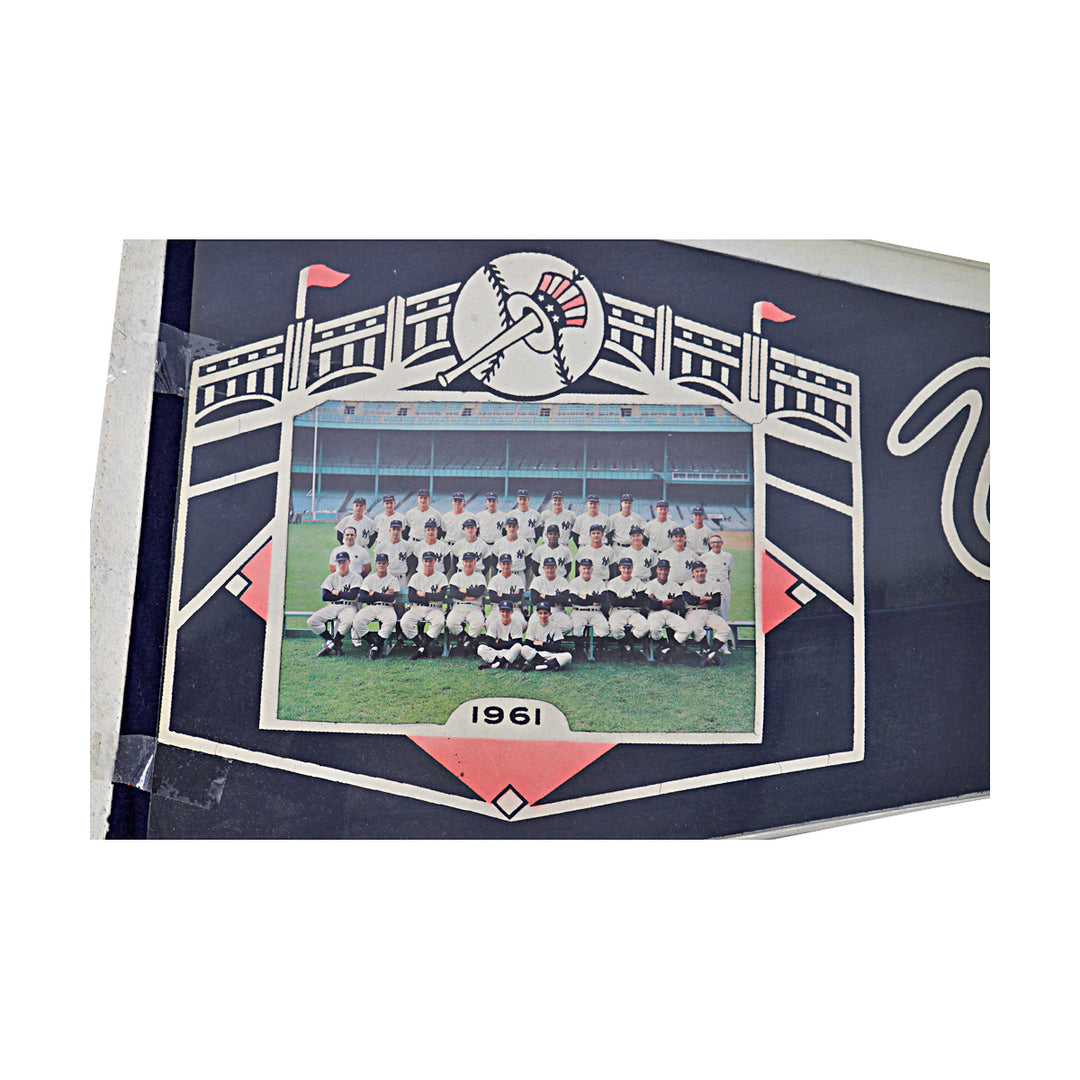 1960 New York Yankees American League Champions Vintage Photo Pennant Flag