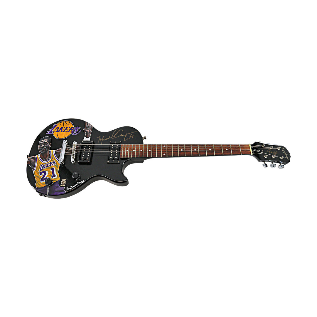 Michael Cooper Los Angeles Lakers Autographed Signed Doug Brewer Epiphone Guitar JSA COA