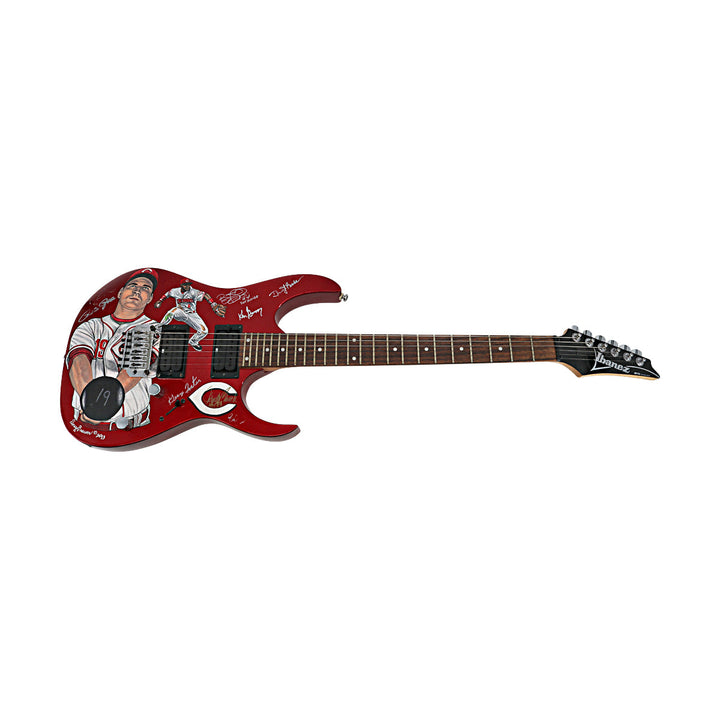 Votto Phillips Painted Cinncinati Reds 8 Autos MultiSigned Doug Brewer Ibanez Guitar 