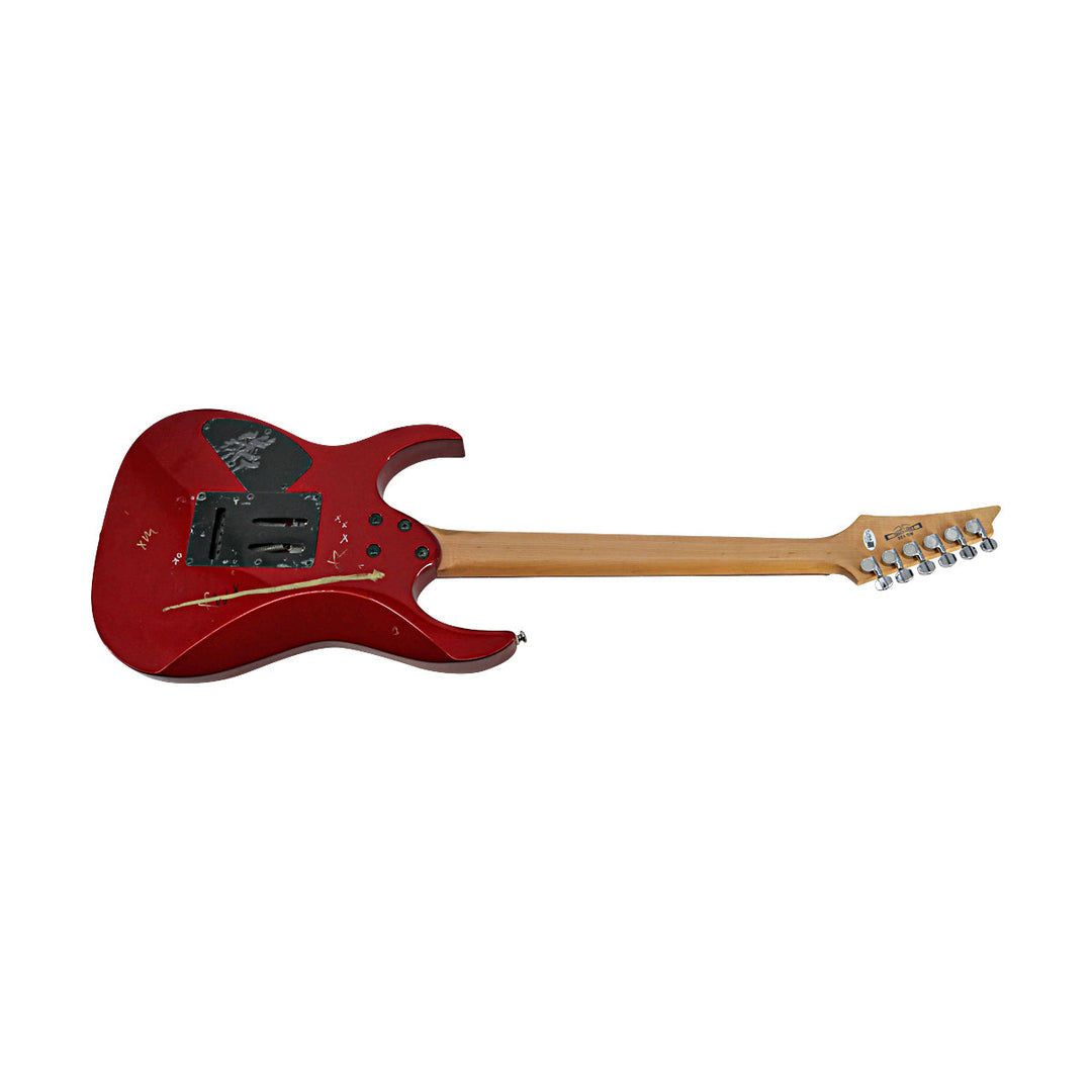 Votto Phillips Painted Cinncinati Reds 8 Autos MultiSigned Doug Brewer Ibanez Guitar 