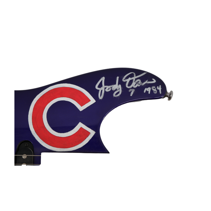 Ernie Banks Painted Chicago Cubs 5 Autos MultiSigned Doug Brewer Ibanez Guitar 