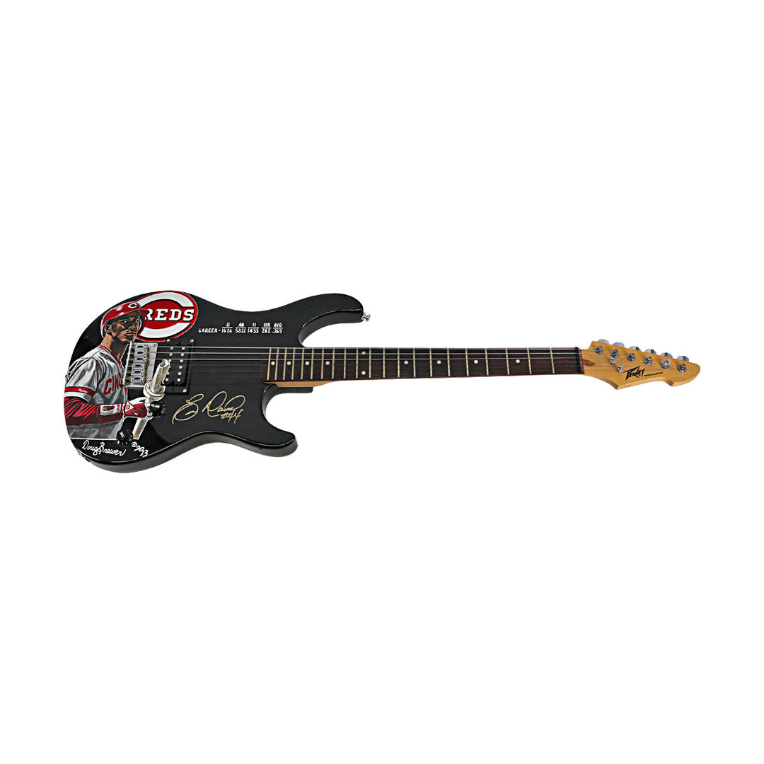 Barry Larkin Cinncinati Reds Autographed Signed Inscribed Doug Brewer RockMaster Guitar 