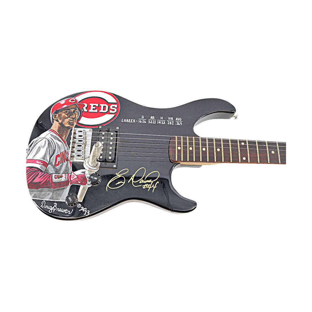 Barry Larkin Cinncinati Reds Autographed Signed Inscribed Doug Brewer RockMaster Guitar 
