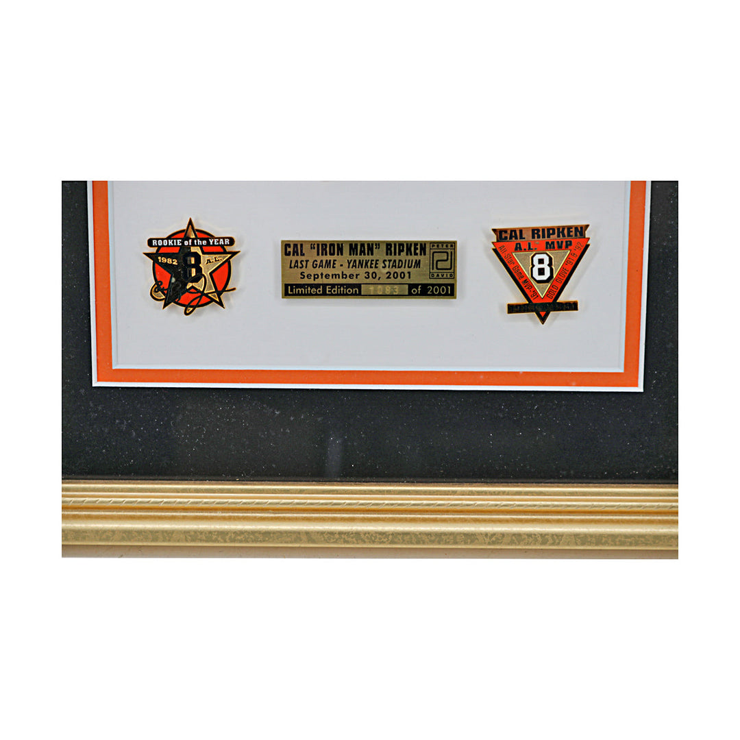 Cal Ripken Jr Baltimore Orioles Commemorative Framed Pin Set LE 1083/2001
