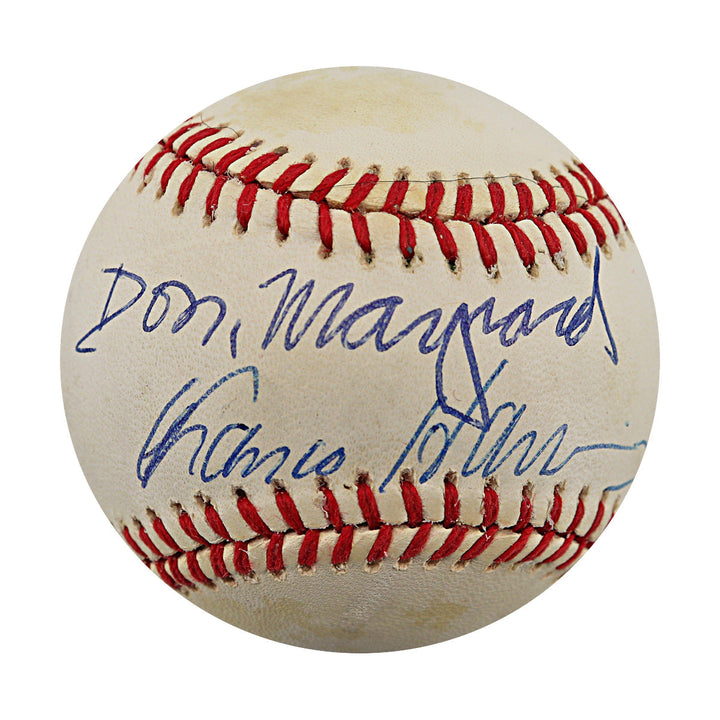 Don Maynard & Franco Harris New York Jets Pittsburgh Steelers Autographed Signed ONL Baseball (JSA COA #CB91369)