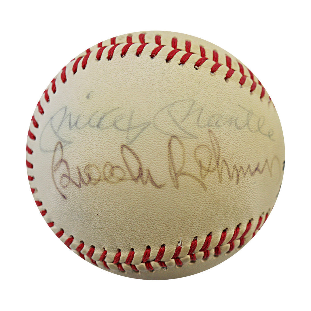 Mickey Mantle Brooks Robinson Juan Marichal Multi-Signed Autographed Baseball (JSA LOA #YY53199)