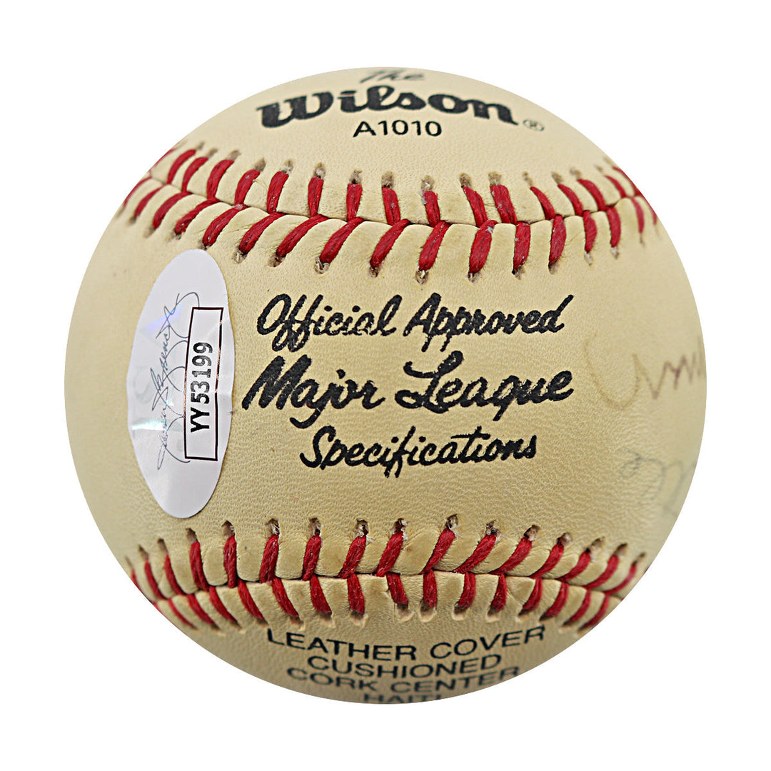 Mickey Mantle Brooks Robinson Juan Marichal Multi-Signed Autographed Baseball (JSA LOA #YY53199)