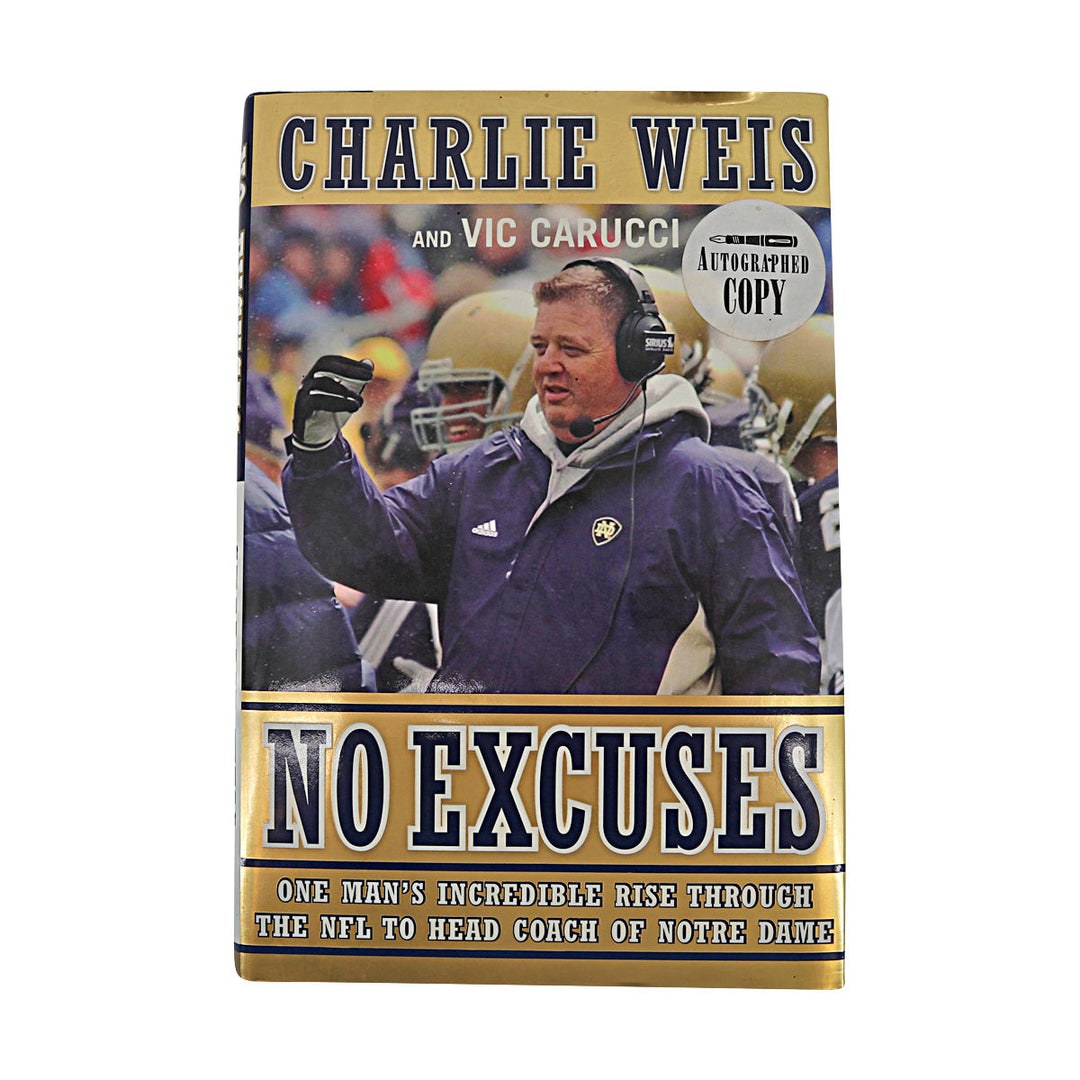 Charlie Weis Notre Dame Autographed Signed No Excuses Book (JSA COA #CB91284)