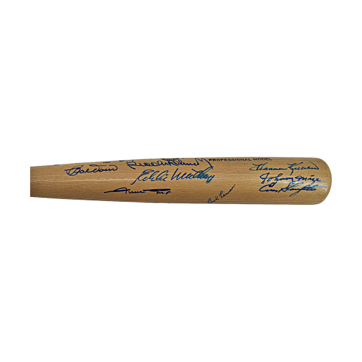 Williams Mays Berra Multi-Signed Autographed Hall of Fame Rawlings Bat with 22 Signatures (JSA LOA #ZZ23137)
