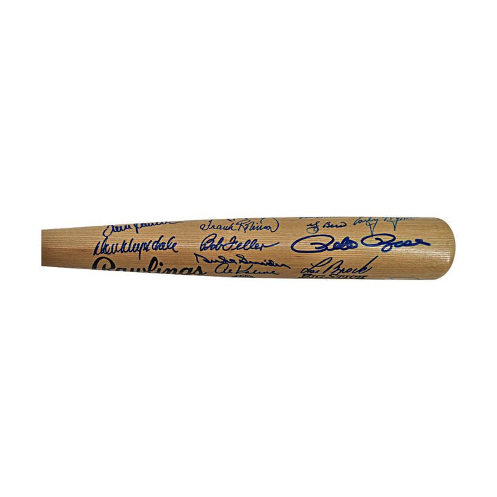 Williams Mays Berra Multi-Signed Autographed Hall of Fame Rawlings Bat with 22 Signatures (JSA LOA #ZZ23137)