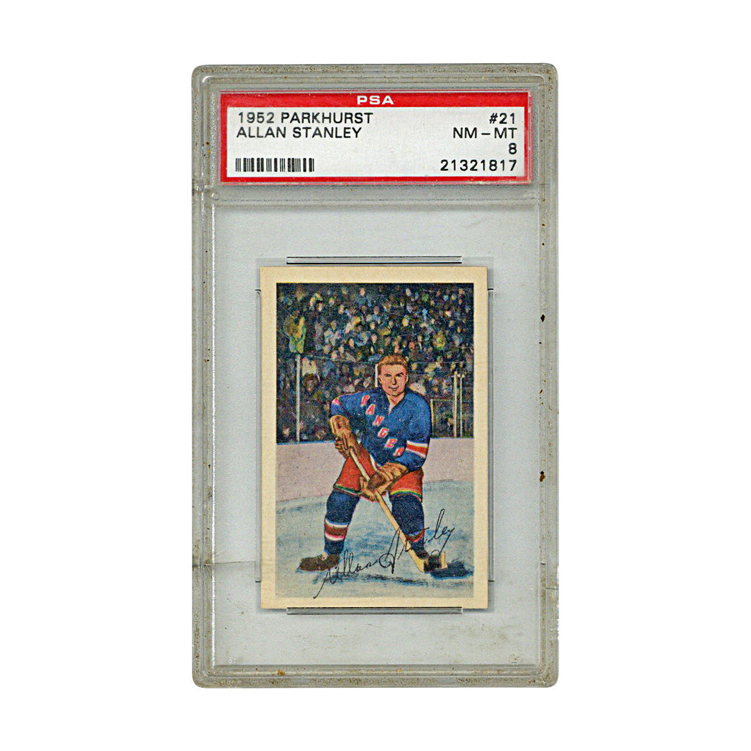Allan Stanley New York Rangers 1952 Parkhurst Card (PSA 8)