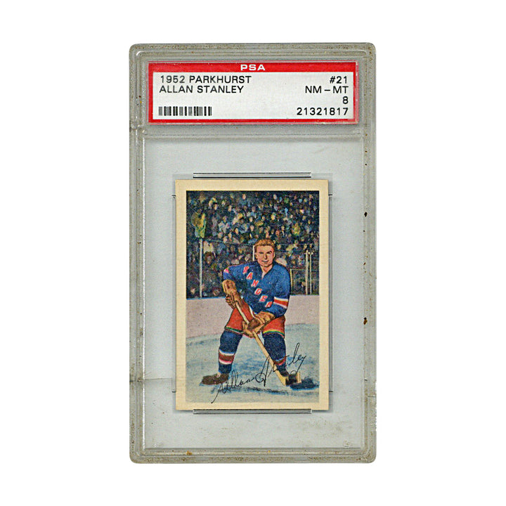 Allan Stanley New York Rangers 1952 Parkhurst Card (PSA 8)