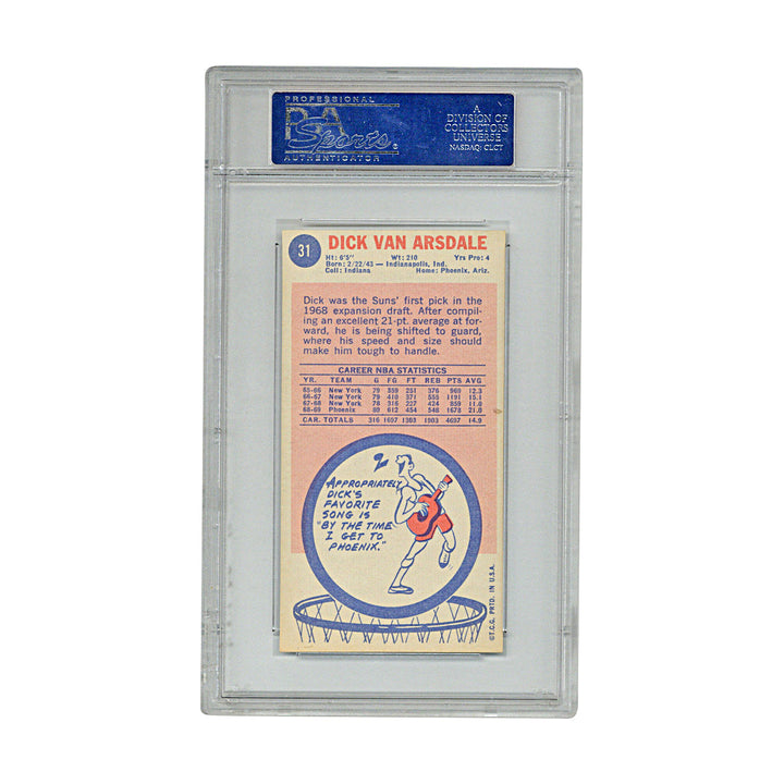 Dick Van Arsdale Phoenix Suns 1969 Topps Basketball Card (PSA 7)