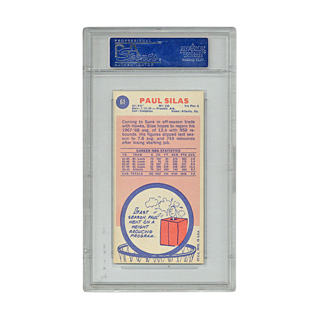 Paul Silas Phoenix Suns 1969 Topps Basketball Card (PSA 7)