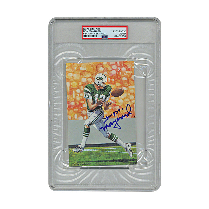 Don Maynard New York Jets Autographed Signed Goal Line Art Card (PSA/DNA Authentic Auto)