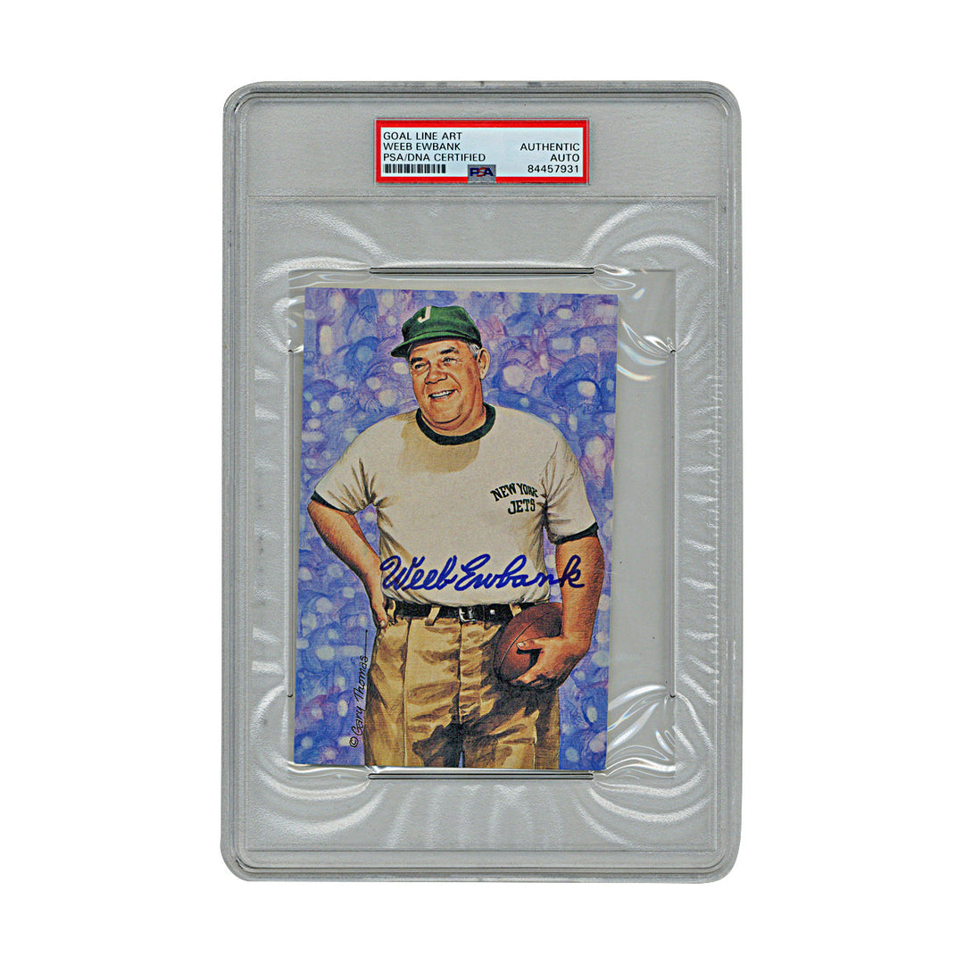 Weeb Ewbank New York Jets Autographed Signed Goal Line Art Card (PSA/DNA 10 Auto)