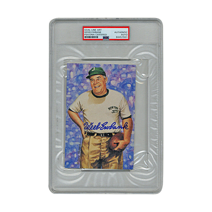 Weeb Ewbank New York Jets Autographed Signed Goal Line Art Card (PSA/DNA 10 Auto)