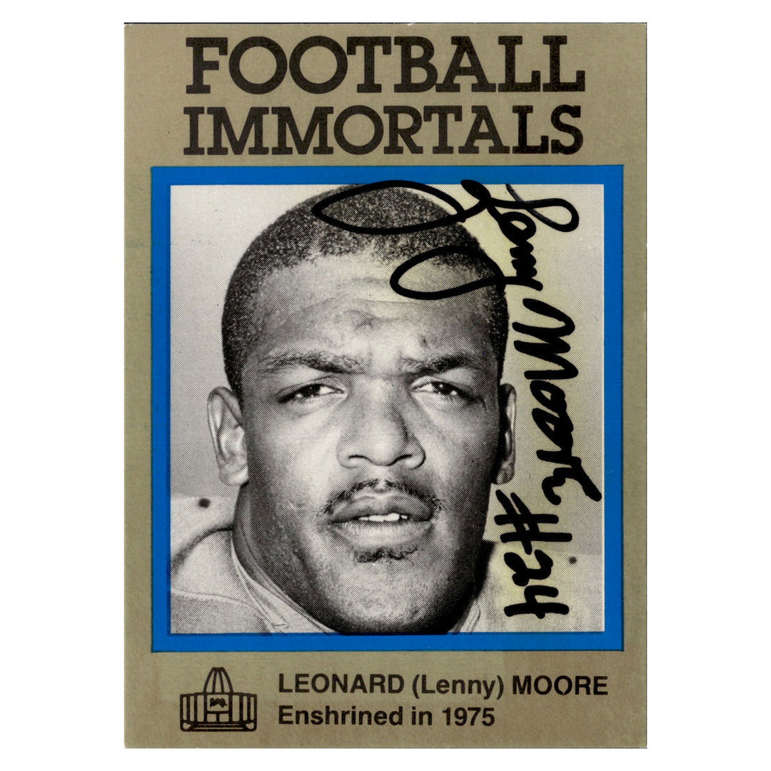 Lenny Moore Indianapolis Colts Autographed Signed Football Immortals Card (JSA COA #CD21610)
