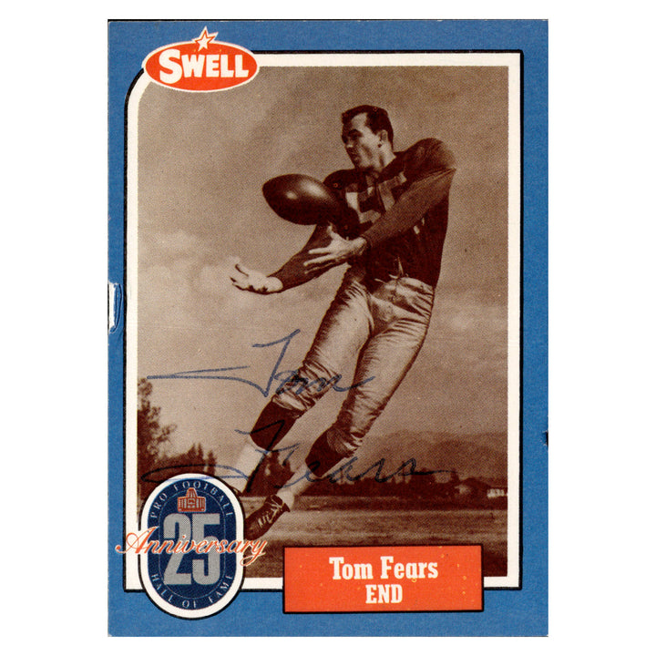 Tom Fears Los Angeles Rams Autographed Signed 2024 Swell Greats Pro Football Hall Of Fame Goal 25th Anniversary Card (JSA COA #CD21651)