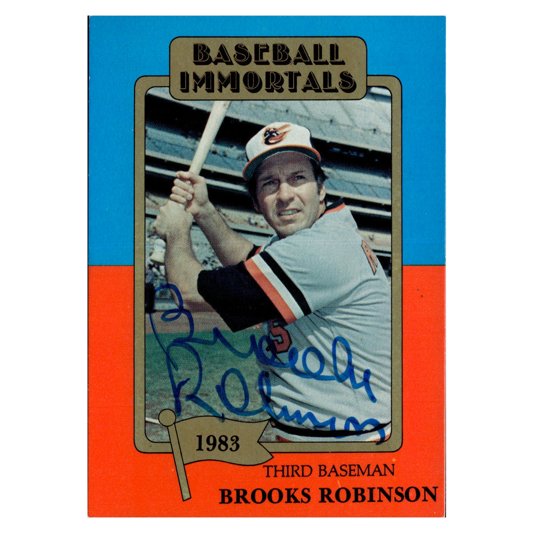Brooks Robinson Baltimore Orioles Autographed Signed Baseball Immortals Hall Of Fame Card (JSA COA #CB91056)