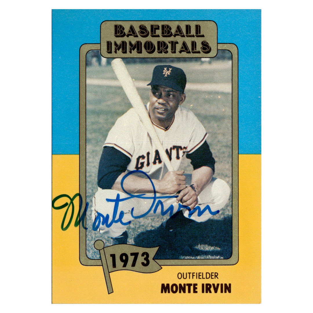 Monte Irvin New York Giants Autographed Signed Baseball Immortals Hall Of Fame Card (JSA COA #CB91059)