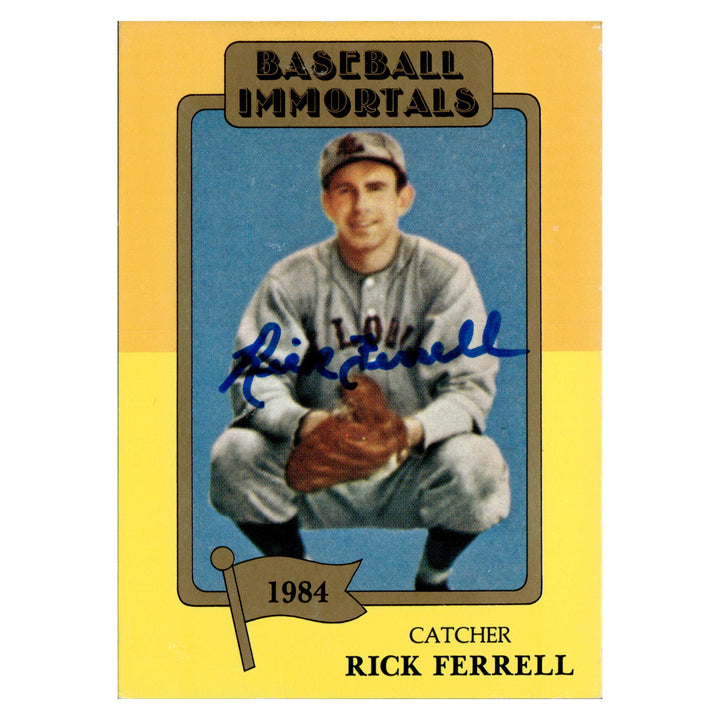 Rick Ferrell St. Louis Browns Autographed Signed Baseball Immortals Hall Of Fame Card (JSA COA #CB91064)