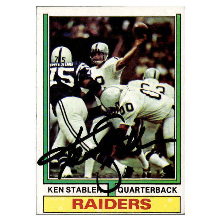 Ken Stabler Oakland Raiders Autographed Signed 1974 Topps (JSA COA #CB91421)