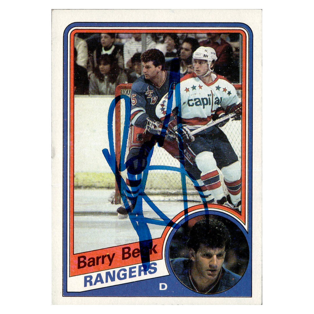 Barry Beck New York Rangers Autographed Signed 1984 Topps (JSA COA #CB91465)