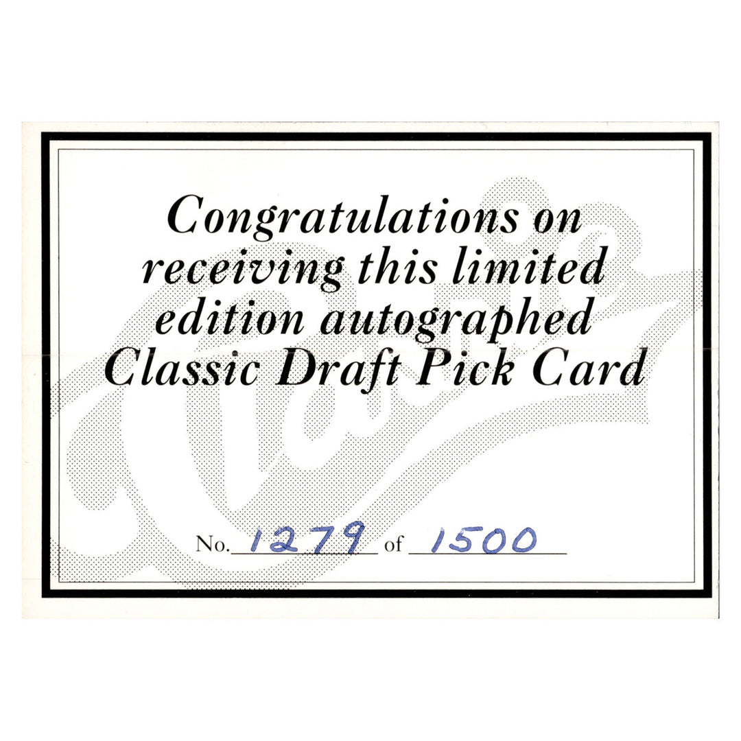Todd Lyght Notre Dame Fighting Irish 1991 Classic Draft Picks Autograph Rookie Card