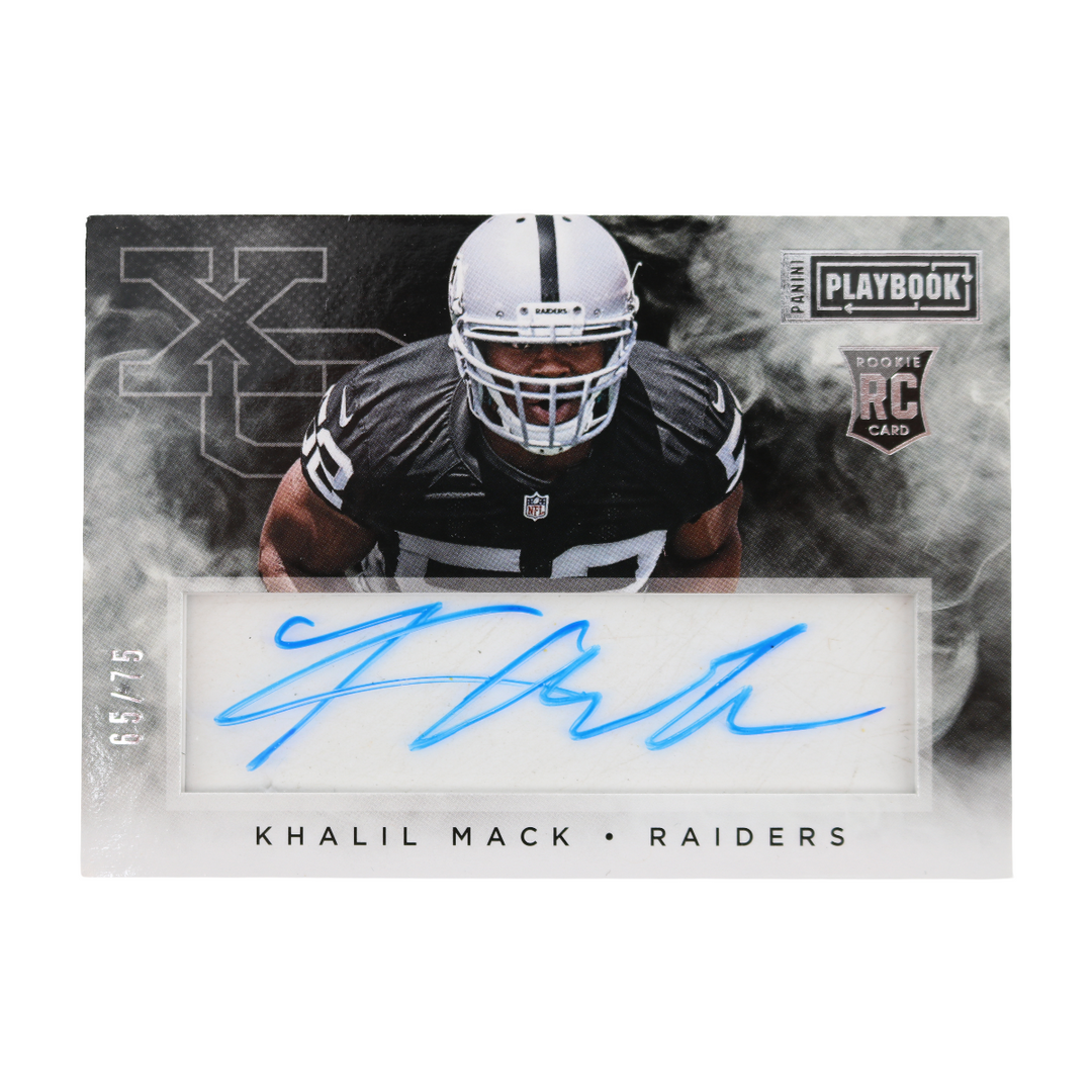 Khalil Mack Oakland Raiders 2014 Panini Playbook X & Os Rookie Autograph Card #65/75
