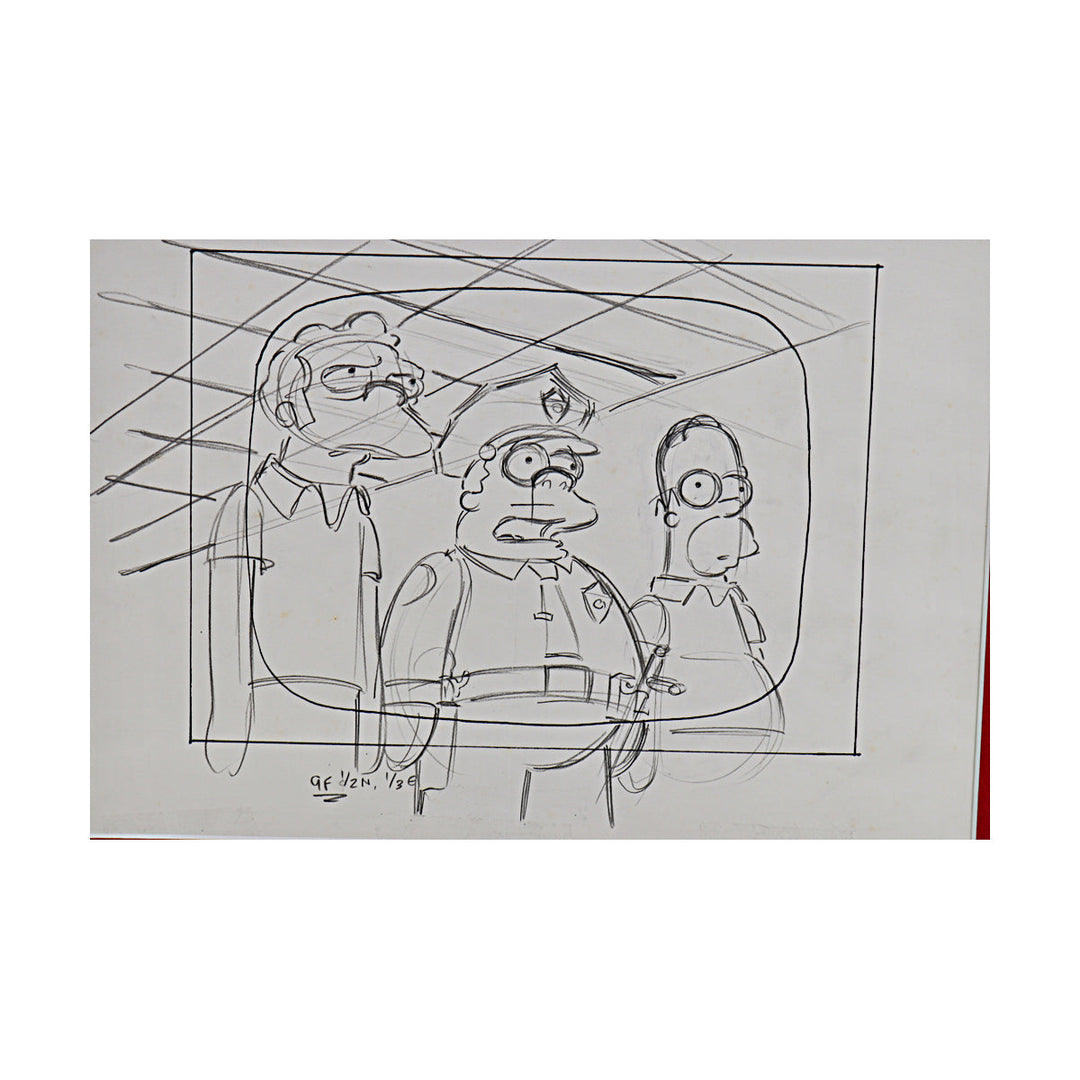 Homer Simpson Pencil Drawn Sketch 