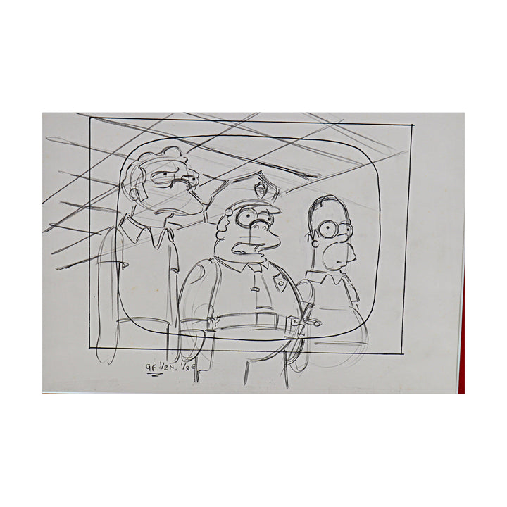 Homer Simpson Pencil Drawn Sketch 