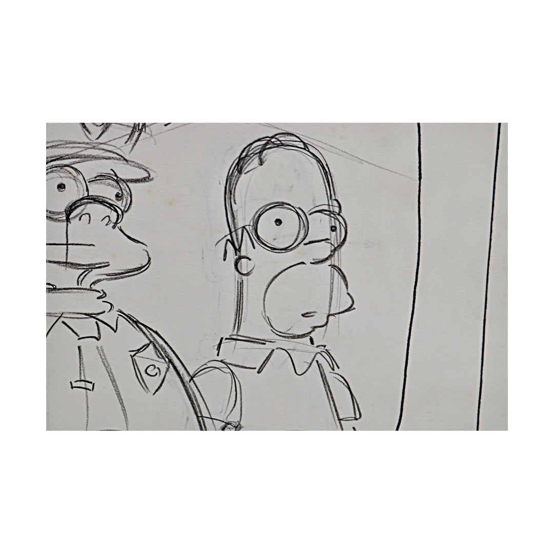 Homer Simpson Pencil Drawn Sketch 