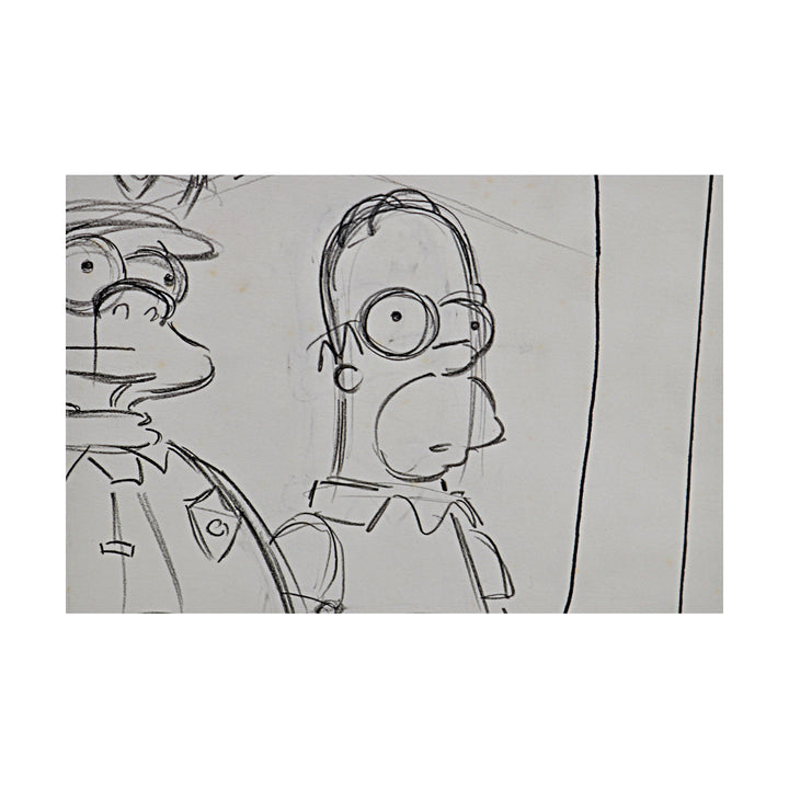 Homer Simpson Pencil Drawn Sketch 