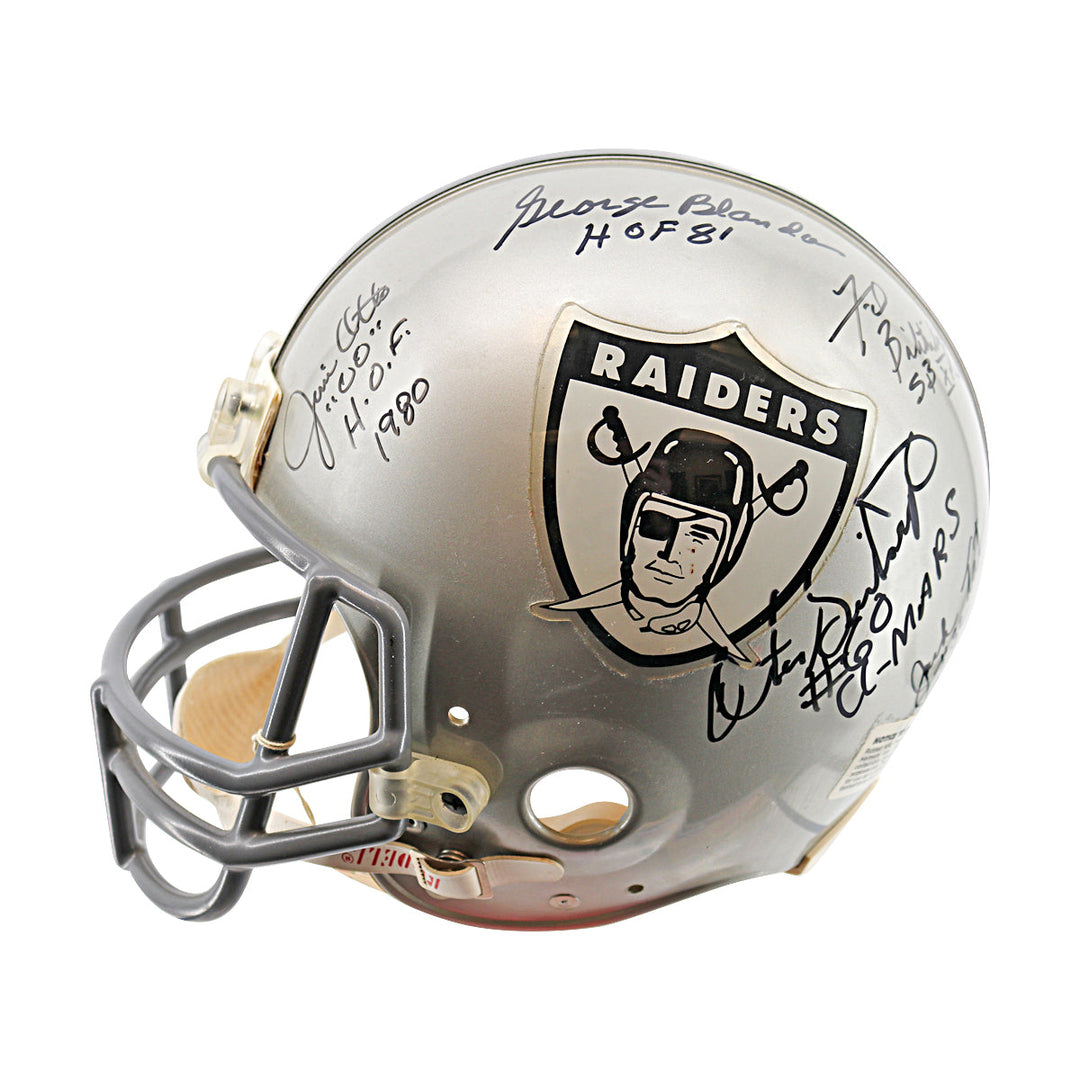 Stabler Biletnikoff Otto Raiders Multi-Signed Autographed Authentic Helmet (JSA)