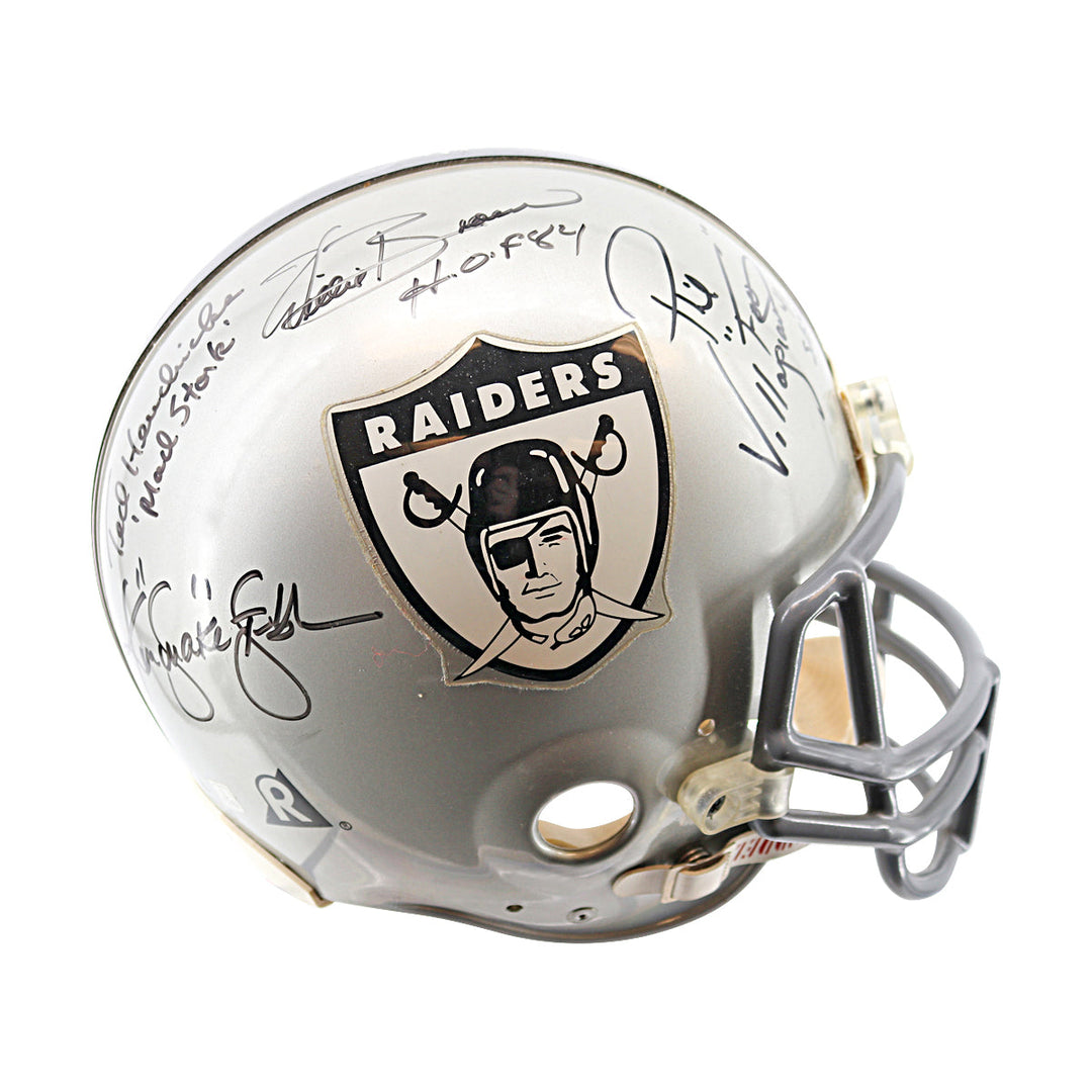 Stabler Biletnikoff Otto Raiders Multi-Signed Autographed Authentic Helmet (JSA)